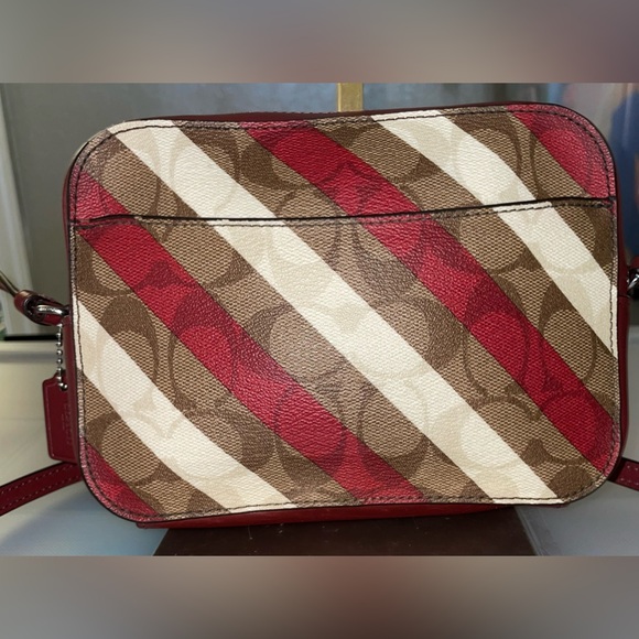 COACH SIGNATURE C BURGUNDY CANVAS MINI CAMERA BAG CROSSBODY HANDBAG PURSE $298 - Picture 10 of 16